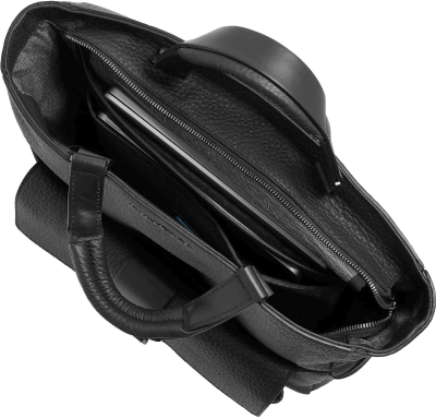 Деловая сумка тоут мужская Piquadro Materia CA7265W151/N черная натур.кожа