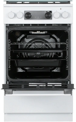 Плита Комбинированная Gorenje GK5C40WF белый (стеклянная крышка) реш.чугун