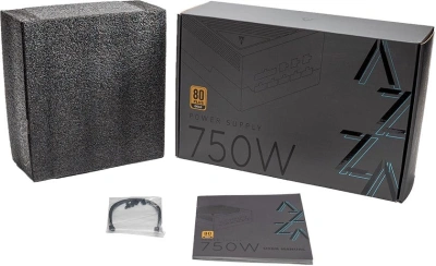 Блок питания Azza ATX 750W PSAZ-750G 80+ gold (20+4pin) APFC 120mm fan 6xSATA Cab Manag RTL