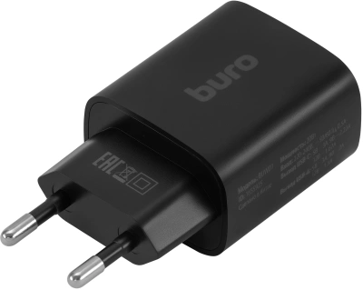 Сетевое зар./устр. Buro BUWD1 20W 3A (PD+QC) USB-C/USB-A универсальное черный (BUWD18P110BK)