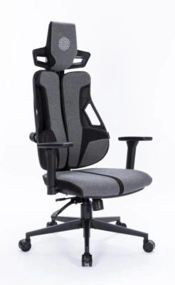 Кресло Cactus CS-CHR-DUO-GYBK серый/черный с подголов. крестов. сталь пластик черный