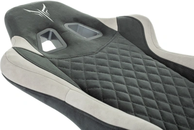 Кресло игровое Knight Regal Fabric серый/светло-серый искусственная замша крестов. металл