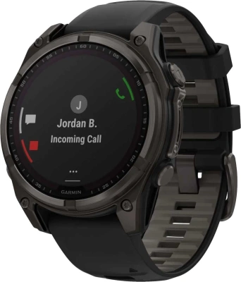 Смарт-часы Garmin Fenix 8 Solar Sapphire 47мм 1.3" корп.серый рем.черный (010-02906-11)