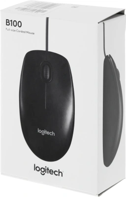Мышь Logitech B100 черный оптическая 1000dpi USB 2but (910-006605)