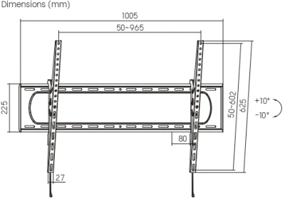 Кронштейн для телевизора Ultramounts UM851T черный 60"-120" макс.120кг настенный наклон