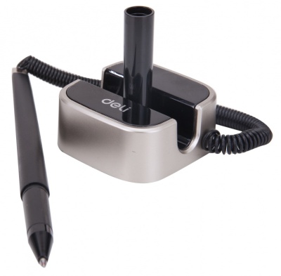 Ручка гелев. Deli E6797black черный d=0.7мм черн. черн. на подставке линия 0.55мм