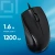 Мышь Оклик 185M черный оптическая 1200dpi USB для ноутбука 3but (945606)