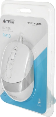 Мышь A4Tech Fstyler FM10 белый/серый оптическая 1600dpi USB 4but (FM10 WHITE)