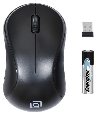 Мышь Оклик 605SW черный оптическая 1200dpi беспров. USB для ноутбука 3but (384108)
