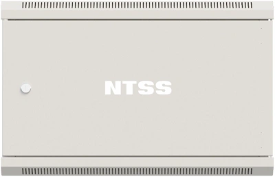 Шкаф коммутационный NTSS Премиум (NTSS-W6U6060FD) настенный 6U 570x600мм пер.дв.металл 60кг серый 500мм 18.8кг 220град. 370мм IP20 сталь