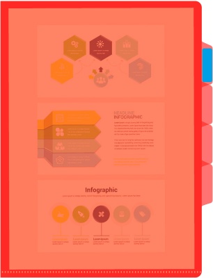 Папка-уголок Бюрократ -E356RED 3 уровн. A4 пластик 0.15мм красный