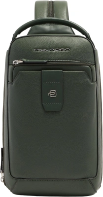 Рюкзак слинг мужской Piquadro Tebe CA7155W144/VE хаки натур.кожа