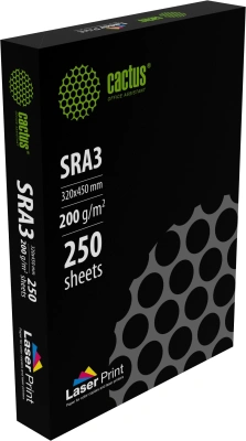 Бумага Cactus CS-LPSRA3200250 SRA3 марка A/200г/м2/250л./белый CIE170% для лазерной печати