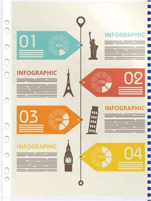 Папка-вкладыш Silwerhof SD-EDGE глянцевые A4 полипропилен 30мкм цветной ассорти край (упак.:50шт)