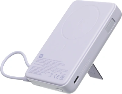 Мобильный аккумулятор Xiaomi Magnetic BHR08PAGL 10000mAh QC3.0/PD3.0 33W 3A USB-C беспров.зар. фиолетовый