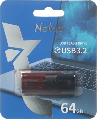 Флеш Диск Netac 64GB U182 NT03U182N-064G-32RE USB3.2 красный/черный