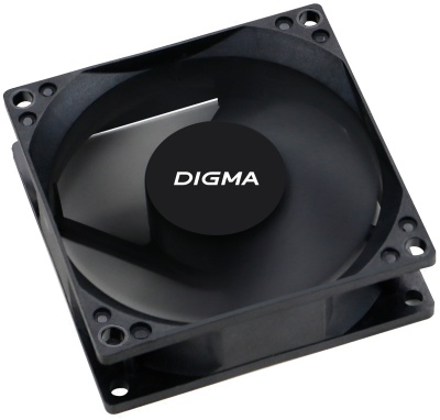 Вентилятор для корпуса Digma DFan-80 80х80x25 черный 3-pin 4-pin (Molex) 23дБ Ret