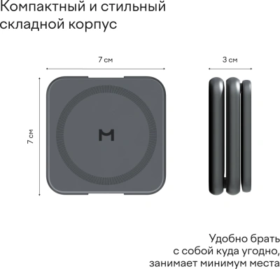 Беспроводное зар./устр. Magssory fold pro 23W 3A+2.22A (PD+QC+QI) USB Type-C для Apple темно-синий (WCH063M)