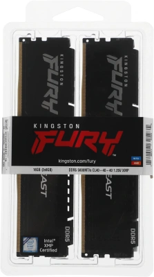 Память DDR5 2x8GB 5600MHz Kingston KF556C40BBK2-16 Fury Beast RTL Gaming PC5-44800 CL40 DIMM UDIMM 288-pin 1.25В single rank с радиатором Ret