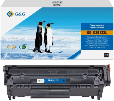 Картридж лазерный G&G GG-Q2612XL черный (6000стр.) для HP LJ 1010/1012/1015/1018/1020/1022/1022n/1022nw/3015/3020 без чипа