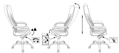 Кресло эргономичное Бюрократ CH-610SL-Lux черный экокожа крестов. металл хром