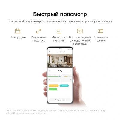 Камера видеонаблюдения IP Xiaomi C201 Wi-Fi 3.3-3.3мм цв. корп.:белый (BHR08NBGL)