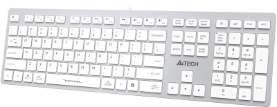 Клавиатура A4Tech FX50 белый USB slim Multimedia (FX50 WHITE) кабель 1.5м