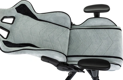 Кресло игровое Zombie Drift/F серо-голубой/черный крестов. пластик подст.для ног