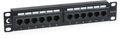 Патч-панель Cabeus PL-12-CAT.5E 10"-DUAL 10" 1U 12xRJ45 кат.5E UTP