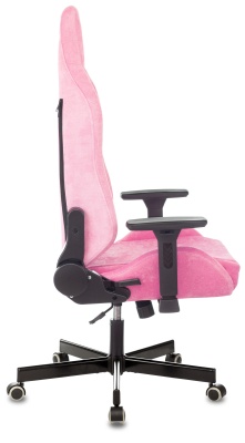Кресло игровое Knight N1 Fabric розовый Velvet 36 с подголов. крестов. металл