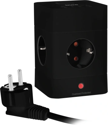 Сетевой удлинитель Buro BU-PTE4.1UC-B 1.5м (4 розетки) черный (коробка)