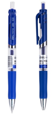 Набор ручек гелев. автоматическая Deli Mate (EQ10430-P) прозрачный/синий d=0.5мм син. черн. кор.карт. (12шт)