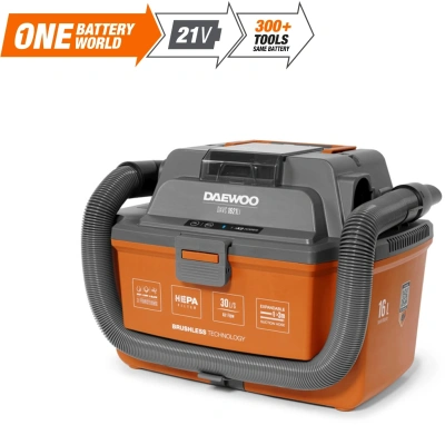 Строительный пылесос Daewoo DAVC 1621Li SET 200Вт (уборка: сухая/сбор воды/выдув) оранжевый