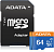 Флеш карта microSDXC 64GB A-Data AUSDX64GUICL10A1-RA1 Premier + adapter
