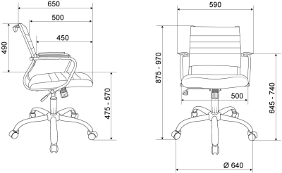 Кресло Бюрократ CH Balance-Low SL PU Line черный экокожа низк.спин. крестов. металл хром