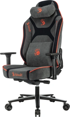 Кресло игровое A4Tech Bloody GC-680 серый/черный искусственная замша с подголов. крестов. металл