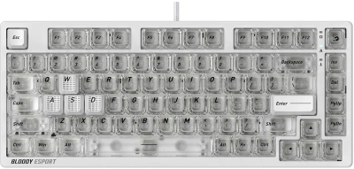 Клавиатура A4Tech MS76 механическая белый USB Multimedia for gamer LED кабель 1.8м