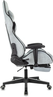 Кресло игровое Zombie Drift/F серо-голубой/черный крестов. пластик подст.для ног