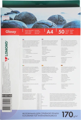 Фотобумага Lomond 0102142 A4/170г/м2/50л./белый глянцевое для струйной печати
