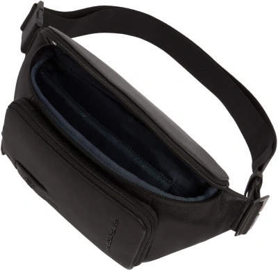 Сумка поясная мужская Piquadro Russel CA7153W137/N черная натур.кожа