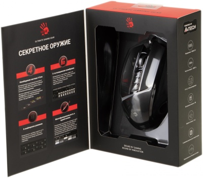 Мышь A4Tech Bloody W60 Max черный оптическая 10000dpi USB 7but (W60 MAX STONE BLACK)