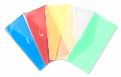 Конверт на кнопке Бюрократ -PK805ACLEAR A6 пластик 0.18мм прозрачный 130x265мм