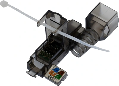 Коннектор Suprlan (10-0239-1) UTP кат.6A RJ45 с защитным колпачком прозрачный