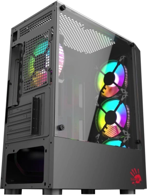 Корпус Bloody BD-CC102F черный без БП mATX 4x120mm 2xUSB2.0 1xUSB3.0 audio bott PSU