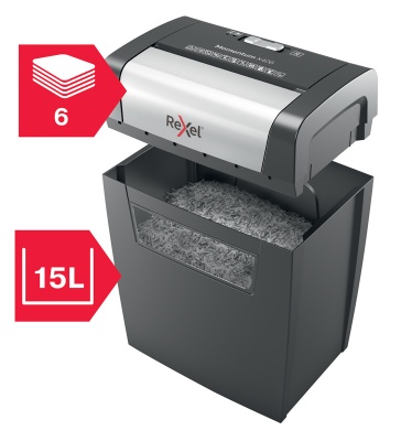 Шредер Rexel Momentum X406 (секр.P-4) фрагменты 6лист. 15лтр. скобы