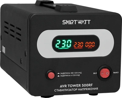 Стабилизатор напряжения Smartwatt AVR Tower 500RF 500ВА черный