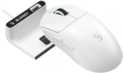 Мышь A4Tech Bloody R77 Ultra Dock белый оптическая 20000dpi беспров. USB 5but