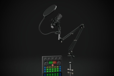 Микрофон проводной Оклик SM-600G 2.5м черный