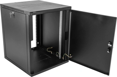 Шкаф коммутационный ЦМО (ШРН-9.350.1-9005) настенный 9U 600x350мм пер.дв.стал.лист 200кг черный 300мм 180град. 479мм IP20 металл