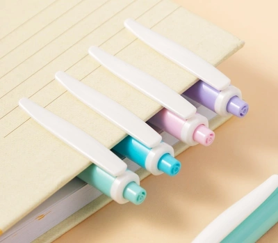 Ручка шариков. автоматическая Deli EveryU EQ44-BL ассорти/белый d=0.7мм син. черн. 1стерж. пулевидный пиш. наконечник кругл. белый